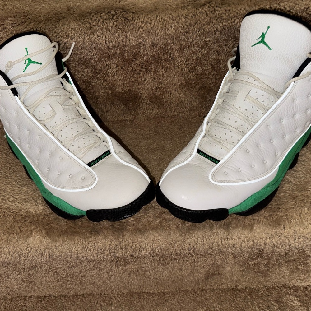 Jordan White and Green Men's Shoes